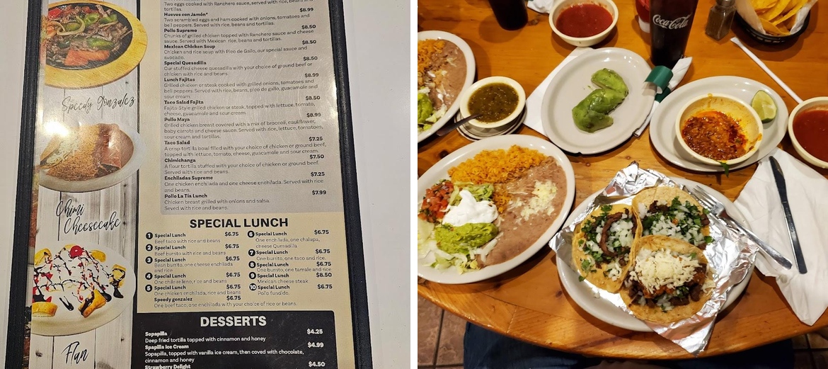 La Tia Mexican Restaurant Menu