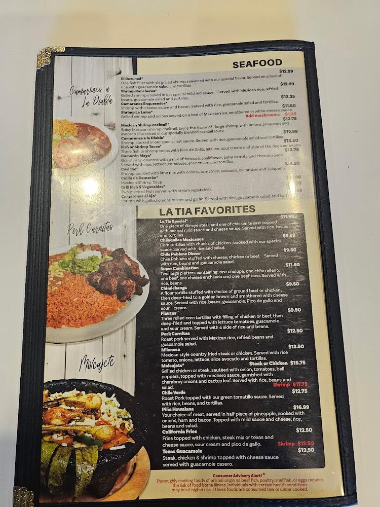 La Tia Mexican Restaurant Menu image 4